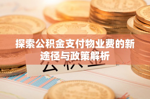 靖西探索公积金支付物业费的新途径与政策解析