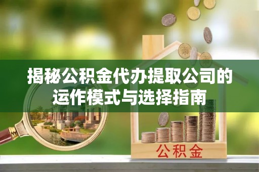 靖西揭秘公积金代办提取公司的运作模式与选择指南