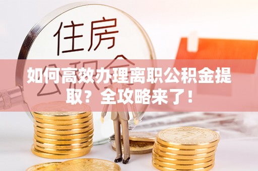 靖西如何高效办理离职公积金提取？全攻略来了！