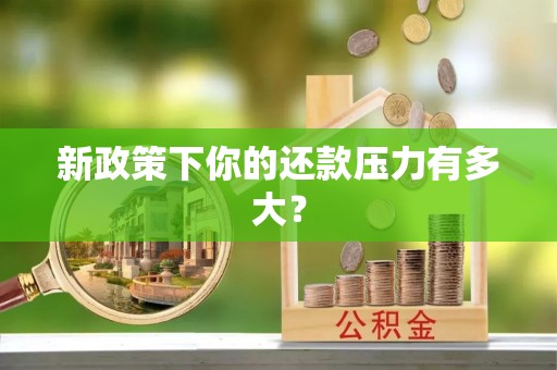 靖西新政策下你的还款压力有多大？